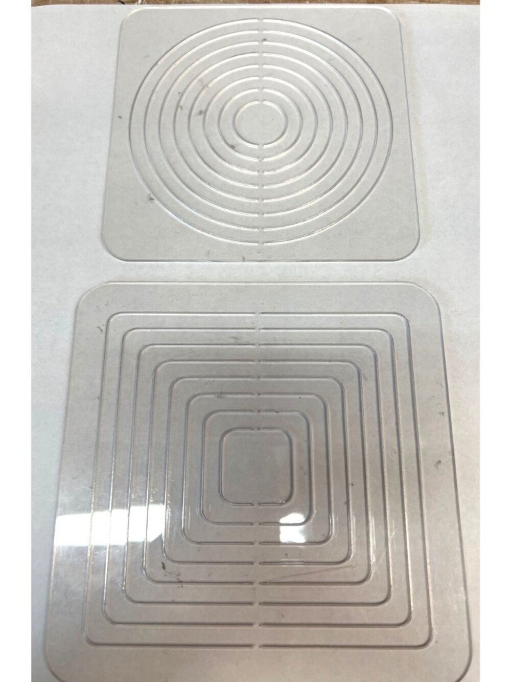 2 Clear Acrylic Circle & Square Quilting Template Set For Sewing & Craft Project